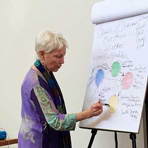 Susan Hamadock instructing at Silver lotus teacher training