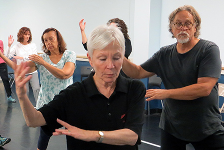 Class performing Yang style tai chi